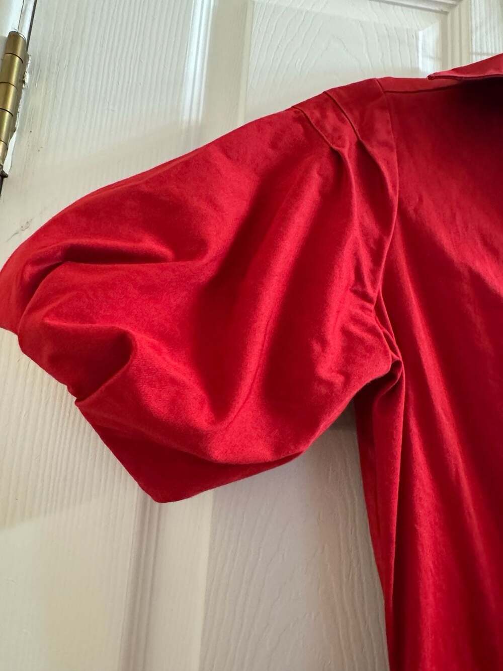 Red Wrap Shirt Dress - Picture 2 of 5